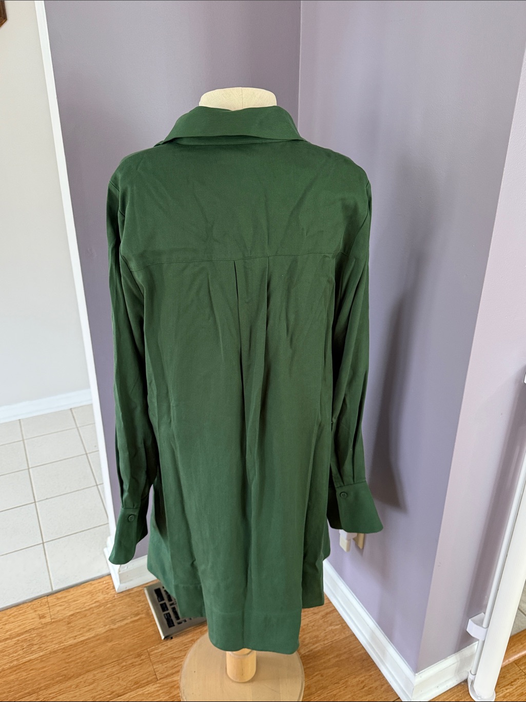 Nwt Women’s Forest Green Long-Sleeve Polo Dress L — image 3 of 5